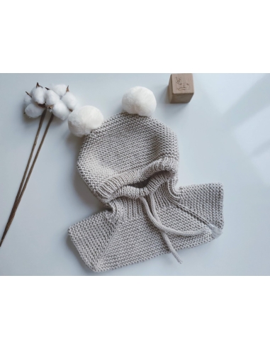 Unisex Çocuk Çift Ponpon Kar Beresi