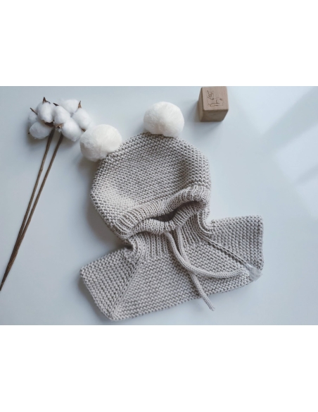 Unisex Çocuk Çift Ponpon Kar Beresi