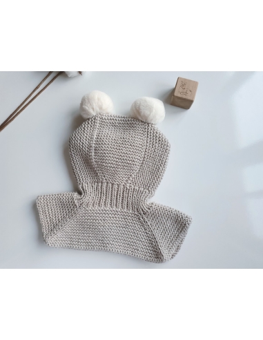 Unisex Çocuk Çift Ponpon Kar Beresi