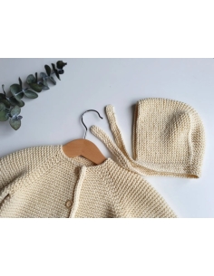 Organik Pamuk Unisex Hırka Şapka Seti 2