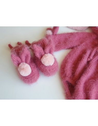 Yenidoğan Kız Bebek Tavşan Kostümü