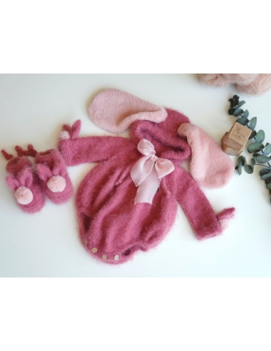 Yenidoğan Kız Bebek Tavşan Kostümü